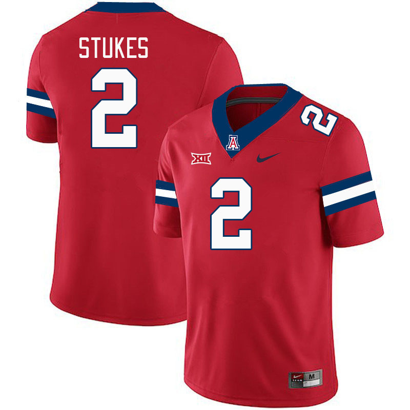 Men #2 Treydan Stukes Arizona Wildcats Big 12 Conference College Football Jerseys Stitched-Red